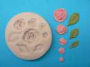 Petite Roses and Leaves Silicone Mould